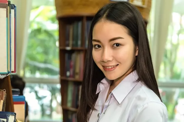 Female student with book