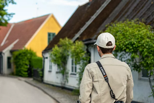 Man on a bike in Lund