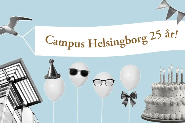 kollage jubileum med tårta